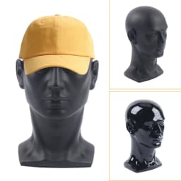 0.9kg Stable Male Mannequin Head Model Hat Glasses Wig Display Stand Manikin Holder for Business Mall Black -H. 30cm Circum 50cm