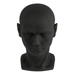 0.9kg Stable Male Mannequin Head Model Hat Glasses Wig Display Stand Manikin Holder for Business Mall Black -H. 30cm Circum 50cm