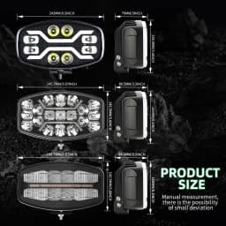 HAOLIDE 10 " LED Work Light Off road Headlight Welcome Spotlight Truck Auxiliary Square Car Driving DRL White Yellow Fog Lamps
