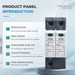 GEYA GSP9 1P+N 18mm SPD 20~40KA Surge Protector Lightning Protection Low-voltage Arrester Device AC275V SPD