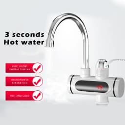220V 3-Sec Instant Tankless Electric Hot Water Faucet with LED Digital Display Kitchen Fast Heating Tap Water Heater For Toilet