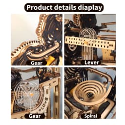 Electric 3D Wooden Puzzles Marble Run Model Kits Brain Teaser Puzzle DIY Handmade Christmas Gift