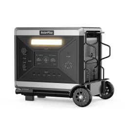SOLARPLAY Hand Trolley for Portable Power Station Support Up to 50 lbs Adjustable Handle Flat Wheel Spinning Trolley Lightweight