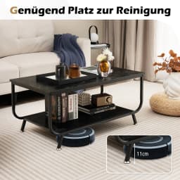 Coffee table Marble Optics living room Table with lower shelf, Metal Frame Sofa Table, living room coffee Table office