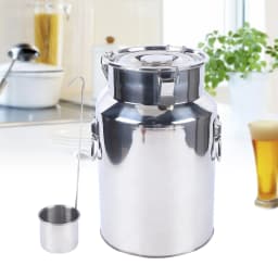 1.8L Grain Container Barrel Stainless Steel Milk Water Beverage Cereal Container Portable Kitchen Household Bucket W/Lid & Lock