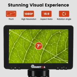 Mustool DM9 1200X 7 inch Magnifying Digital Microscope with Reflect Cover High Resolution 1080FHD Video LED Light Microscope