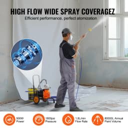 SucceBuy Diaphragm Airless Paint Sprayer Efficiency Cart Airless Paint Sprayer 1800psi High Pressure Paint Airless Sprayer DIY