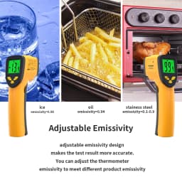 MAXRIENY Infrared Thermometer Non-Contact IR Digital Pyrometer Temperature Meter Gun Point -50~550 Degree + Alarm + Color