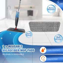 Household Flat Mops Without Bucket Spray Kitchen Floor Cleaning Mop Dry Wet Mop 360° Swivel Head with 1 Washable Microfiber Pads