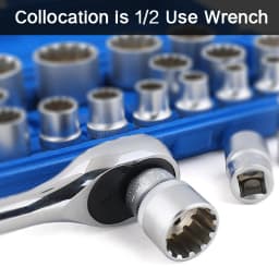 21 Pcs 1/2 Torx Sockets Set Ratchet Wrench Tool 12-point 8-36mm Specification Socket Head Set Car Repair Tool