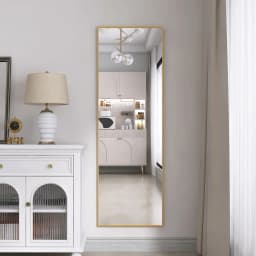 Standing Mirror 162×53cm, Full-Length Mirror, Aluminum Frame Rectangular Cosmetic Mirror for Living Room, Bedroom, Dressing Room