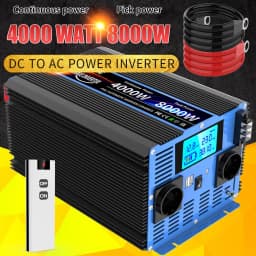 Power Inverter Pure Sine Wave DC 12V/24V To AC 230V Transforme Converter Solar Inverters With LCD Display,USB,Remote Control