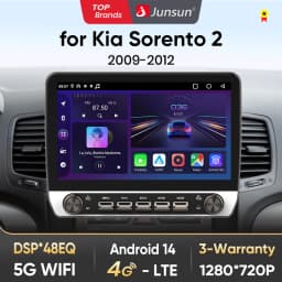 Junsun 10" Button Car Radio forKia Sorento 2 2009-2012GPS Multimedia Stereo BT FM RDS Wireless CarPlay for Apple Android Auto 4G