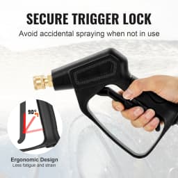 SucceBuy Short Pressure Washer Gun 4000 PSI High Power Outlet Hose Connector Foam Gun with 5 Color Quick Connect Nozzles