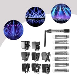 DMX 512 Controller Rechargeable Battery Wireless Transmitter 7* Wireless Receivers 8* Power Adapters For Controlling Stage Light