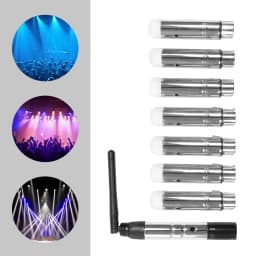 DMX 512 Controller Rechargeable Battery Wireless Transmitter 7* Wireless Receivers 8* Power Adapters For Controlling Stage Light