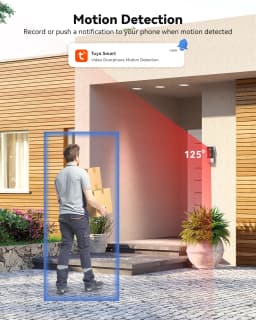 TMEZON 7 Inch Tuya App 1080P Wifi Smart Video DoorPhone Intercom System with Wired Doorbell APP/Password/Card Swipe TouchScreen