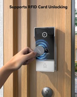 TMEZON 7 Inch Tuya App 1080P Wifi Smart Video DoorPhone Intercom System with Wired Doorbell APP/Password/Card Swipe TouchScreen
