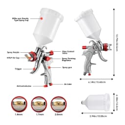Paint Spray Gun HVLP Gravity Air Spray Gun 1.4/1.7/2.0 mm Nozzles Car Furniture Small Repair Painting Spray Gun