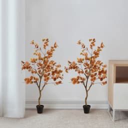Artificial Fall Eucalyptus Tree Thanksgiving Decor, Artificial Autumn Ficus Tree Decor For Porch Fireplace Front Indoor Party
