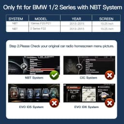 AUTOABC 10.25' Wireless CarPlay Android Auto Car Multimedia Radio Linux Player For BMW 1 2 Series NBT system F20/F21/F22 2