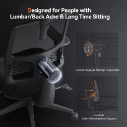 NEWTRAL MagicH-BP Ergonomic Chair with Footrest, Auto-Following Backrest, Adaptive Lower Back Support, Tailored Ergonomic Chair