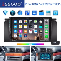ESSGOO 4+64G Carplay Android Auto Car Radio For BMW 5Series E39 X5 E53 Android 13 9inch GPS NAV RDS BT WiFi With USB Dual Type-C
