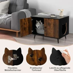Cat cabinet litter box, cat house with double doors & entrance, cat cave litter box cabinet, cat furniture side table