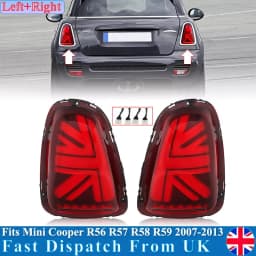 For Mini Cooper R56 R57 R58 R59 2007-2014 Red Lens Sequential LED Tail Lights Car Accessories Tirm Driving Lights