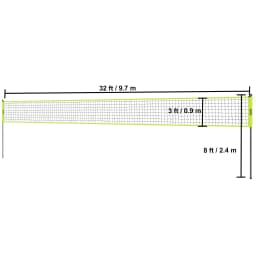 SucceBuy Outdoor Volleyball Net System Adjustable Height Steel Poles with PVC Volleyball Pump Carrying Bag for Beach Lawn