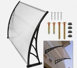 Front Door Canopy, Polycarbonate and PP Construction, Rain and Sun Protection, Easy Installation