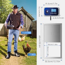 Auto Chicken Control Box,LED Display Chicken Door Control Box with Remote Control and Timer,4kg Traction(without door)