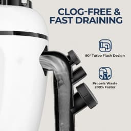 ROUNY Continuous Feed Garbage Disposal with Bladeless, 3/4HP Food Waste Disposer with Stainless Steel Grinding System,White