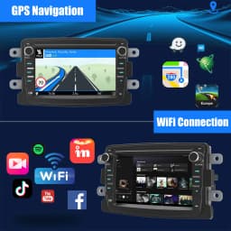 ESSGOO Android 14 Carplay Car Stereo Radio For Renault Dacia Duster Sandero Dokker Logan Lodgy Captur GPS SAT NAVI WIFI RDS BT