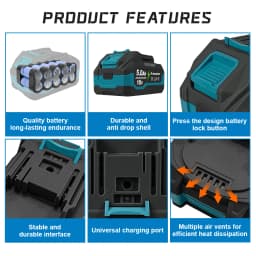 Kamolee 21V 6000mAh Lithium-ion Battery, Suitable for Kamolee Power Tools