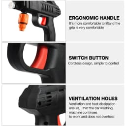 1500W Cordless High Pressure Washer Spray Water Gun Car Wash Pressure Water Cleaning Machine 40-50Bar with Rechargeable Battery