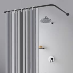 Shower Curtain Rod U-Shaped Wall-Mounted Curtain Pole Adjustable U Shape Curtain Rod Shower Curtain Rail