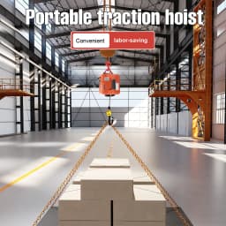 Portable Electric Hoist 1500W Wireless Remote Control Winch Crane Machine Hook Pulley System 500kg Capacity with Remote Control