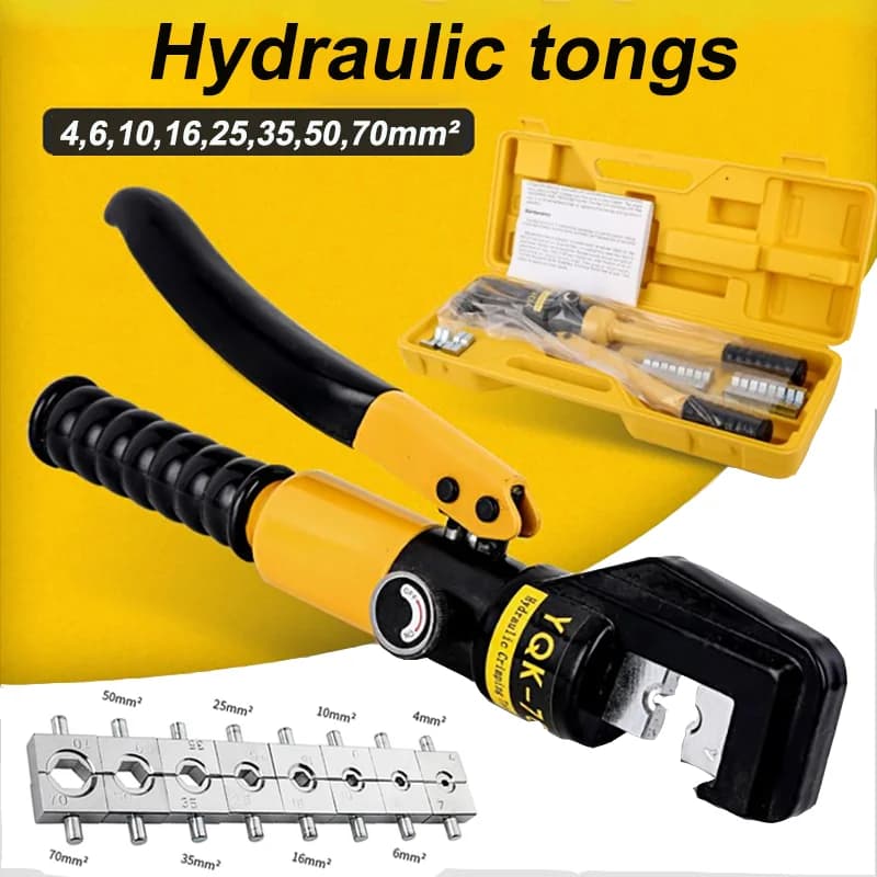 4/6/10/16/25/35/50/70mm² Hydraulic Clamp Home Hydraulic Crimping Tool DIY Cable Wiring Crimping Plier Cordless Hydraulic Press