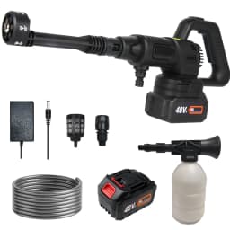 21V Electric High Pressure Washer 10Bar Cordless Garden Car Cleaning Gun with 6in1 Nozzle 5m Hose Foam Spray Cleaner Power Tool