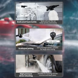 21V Electric High Pressure Washer 10Bar Cordless Garden Car Cleaning Gun with 6in1 Nozzle 5m Hose Foam Spray Cleaner Power Tool