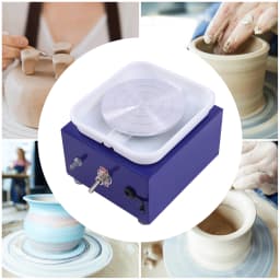 Electric Mini Pottery Wheel, Pottery Set Turntable 2000 RPM with Removable ABS Basin, 10 Cm Ceramic Plate for Clay Art Craft