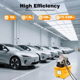 750W 70MPa Electric Hydraulic Pump 10000 PSI Pedal Solenoid Valve Control Adjustable Hydraulic Oil Station High Pressure Pump