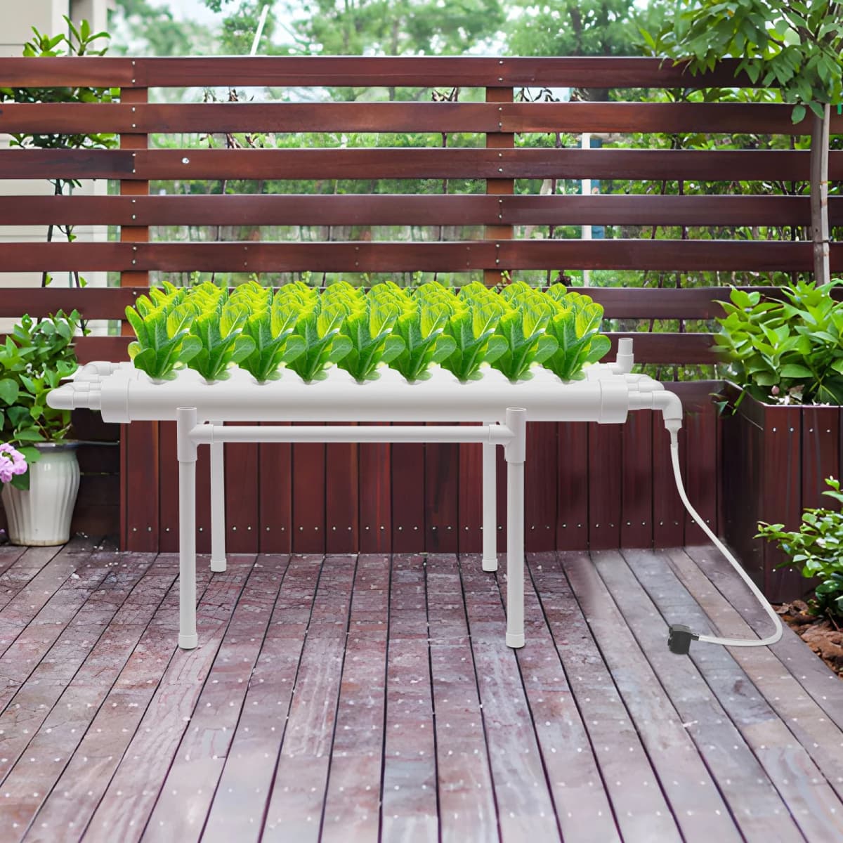 1 Layer Hydroponic Grow Kit With 36 Planting Sites, PVC Groundless Plant Growing Systems With Water Pump Hydroponic Grow Kits