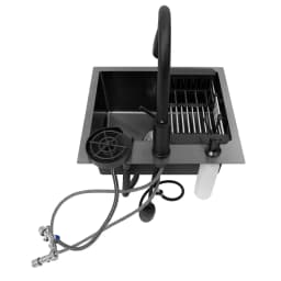 BYMAOCAR Kitchen Sink, 45x40 Cm, Integrated Sink, Detachable, 360, with Sink+drain Tank+soap Collector for Sink, Bottom Floor