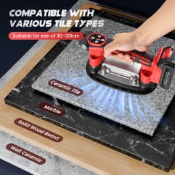 Electric Tile Vibration Machine 9 Adjustable Speed LCD Screen Dual-Vibration Brushless Motor For Ceramic 2Pcs 1500mAh Batteries