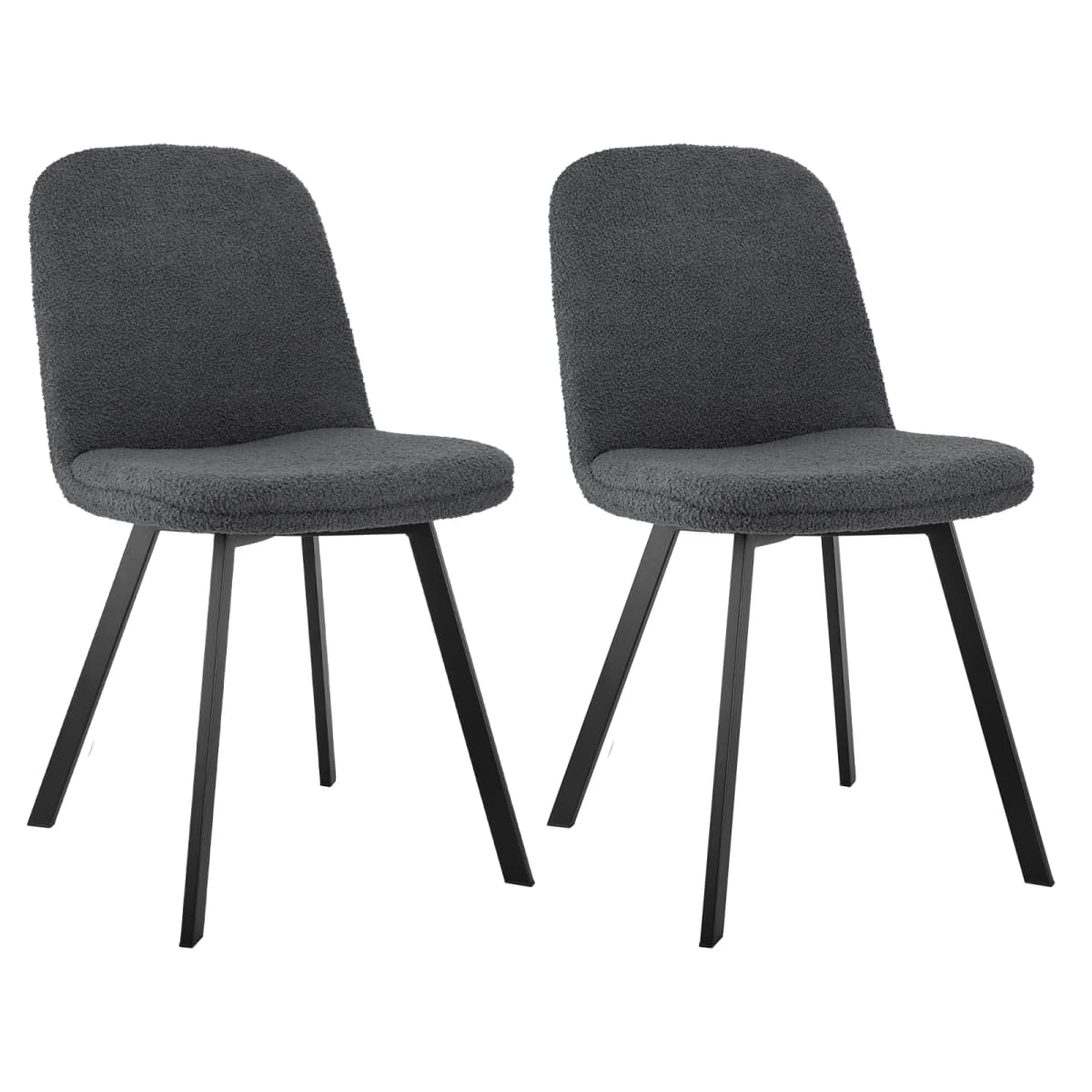 Set of 2 Cord Fabric Office Chair with Armrests-Ergonomic, Heavy-duty, Abrasion-resistant (39-85cm), Dark Grey