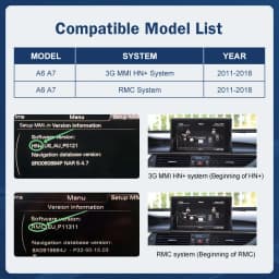 12.3'' Touch Screen Multimedia Display for Audi A6 A7 3G MMI HN+ RMC MHI2011-2018 with Airplay Wireless Carplay And Android Auto