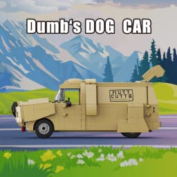 Dumb's Dog Camper Van Building Blocks Kit Doggy Cart Caravan Motorhome Model Bricks Home Decoration Collectible Gift for Fans Adults