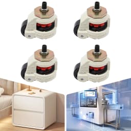 4Pcs Durable Retractable Leveling Casters Wheel W/ 360 Degree Swivel Heavy Duty Industrial Machine Swivel Caster